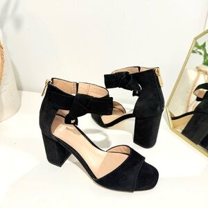 Tommy Hilfiger Black Suede Heels, Size 6M